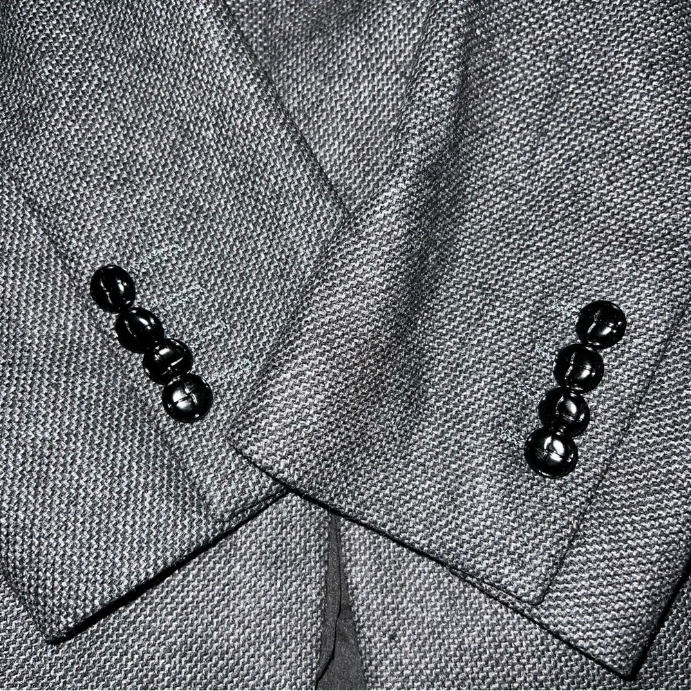 PJ Paul Jones Men’s Charcoal Herringbone Wool Blend Blazer Jacket Size XL NWT - Picture 8 of 13